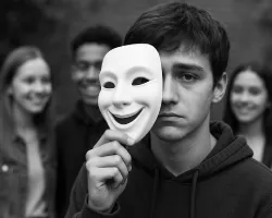 Accompagnement neuroénergétique pour adolescents HPI ou hypersensibles qui portent un masque social pour cacher leur différence.