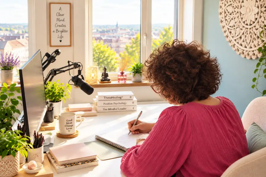 Nadège Augereau working on a neuroscience coaching session in her Cork office.